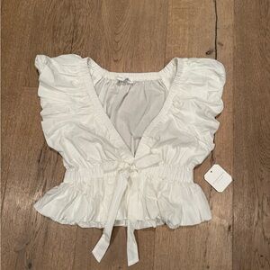 ALTAR’D STATE White Ruffled Blouse size S